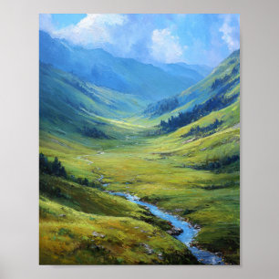 Poster La Traversée Ensoleillée : Une rivière sinueuse à