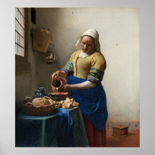 Poster La trayeuse par Johannes Vermeer