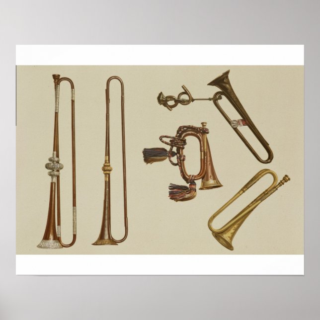 Poster La trompette de cavalerie, un bugle, une trompette (Devant)