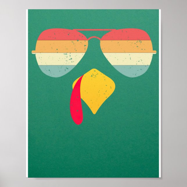 Poster La Turquie cool Face Avec Lunettes De Soleil Drôle (Devant)