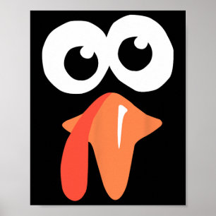 Poster La Turquie stupide Face Drôle Thanksgiving Fall Jo