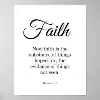 Poster La typographie Black & White Faith est la substanc