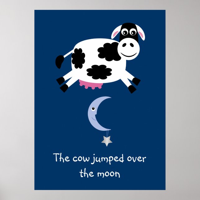 Poster La vache mignonne a sauté au-dessus de l'affiche d (Devant)