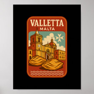 Poster La Valette Malte Souvenir Nourriture Maltaise Et V