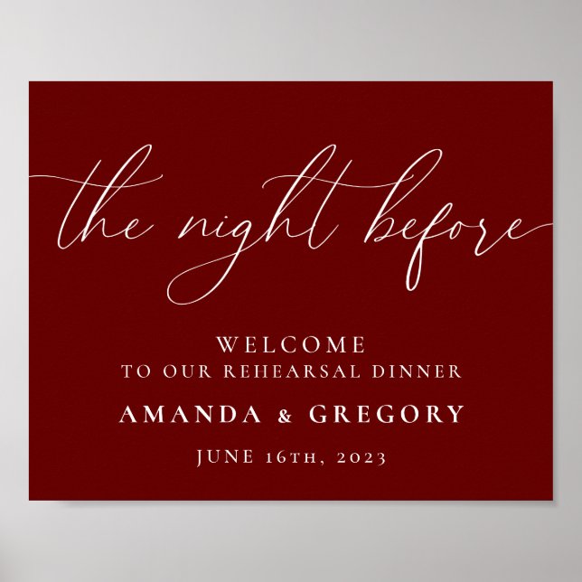Poster La veille du dîner de répétition de mariage Bienve (Devant)