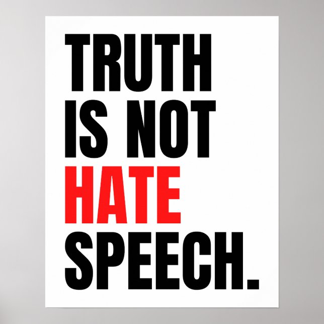 Poster La vérité n'est pas un discours de haine (Devant)