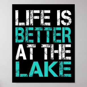 Poster La Vie Amusante Est Meilleure Au Lac Camping Summe