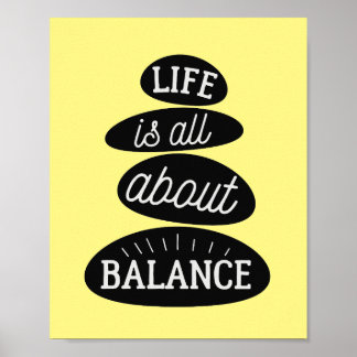 Poster La Vie, c'est l'équilibre | Devis motivationnel Ze