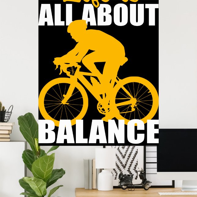 Poster La Vie, c'est l'équilibre du cyclisme, la motivati (Créateur téléchargé)