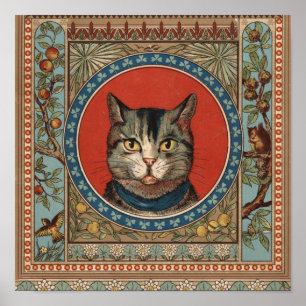 Poster La vie de chat vintage pour chat classique victori
