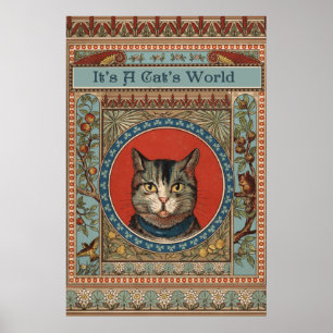 Poster La vie de chat vintage pour chat classique victori
