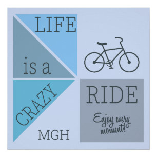 Poster La vie de monogramme personnalisé est un tour fou