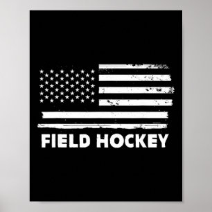 Poster La vie du hockey sur gazon Drapeau américain Desig
