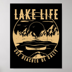 Poster La Vie Du Lac Cause Plages Être Salé Drôle Distres