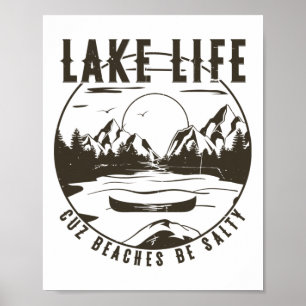 Poster La Vie Du Lac Cause Plages Être Salé Drôle Distres