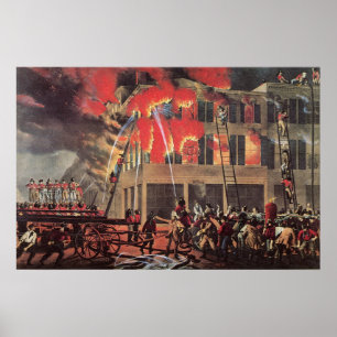 Poster La vie d'un pompier, d'une entreprise Vintage
