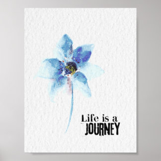 Poster la vie en aquarelle de fleur est un voyage