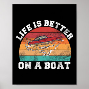 Poster La vie en bateau Capitaine de navigation Marin Mot