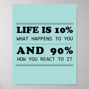 Poster La vie est 10% ce qui vous arrive Citation Motivat