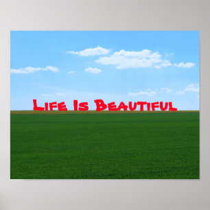 Poster "La vie est belle" Paysage personnalisable