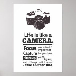Poster La vie est comme une citation d'appareil-photo,