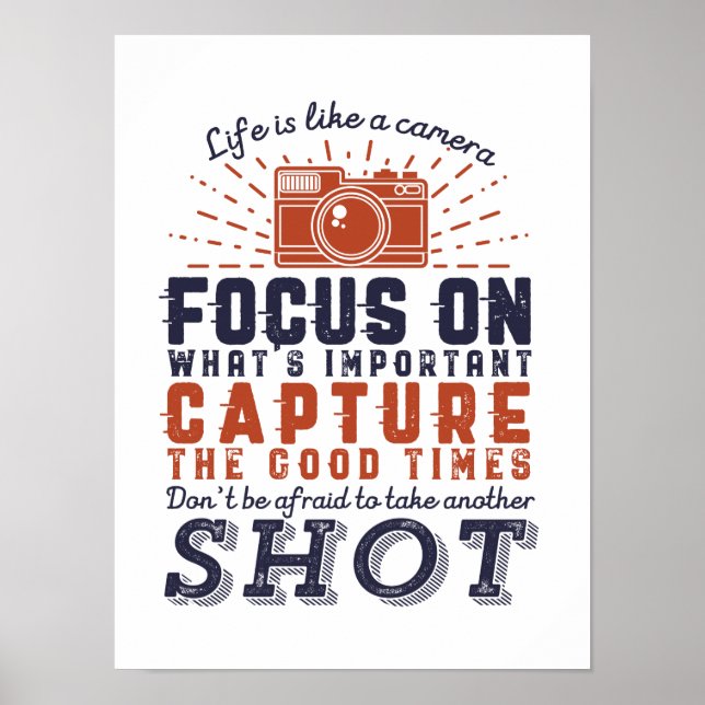 Poster La Vie Est Comme Une Citation De Photographe De Ca (Devant)
