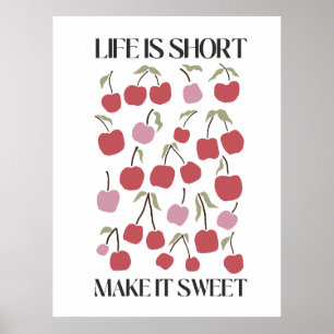 Poster La vie est courte, rendez-la douce Citation Boho F