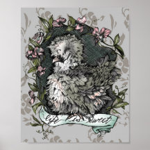 La vie est douce (Silkie Hen & Sweet Peas), Taupe