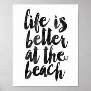 Poster La vie est meilleure à la plage