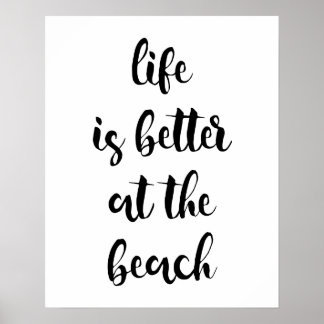 Poster La Vie Est Meilleure À L'Affiche De Plage