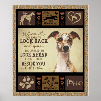 Poster La vie est meilleure avec Greyhound | Cadeaux Amou