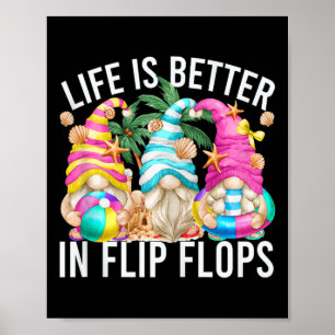 Poster La Vie Est Meilleure En Flip Flops Pour Les Filles