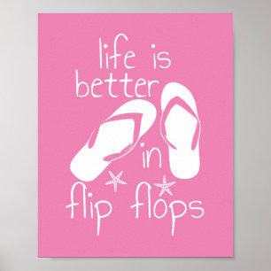 Poster La vie est meilleure en tongs T-Shirt