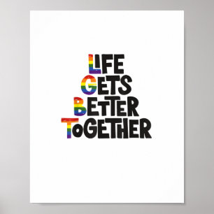 Poster La vie est meilleure ensemble Inspiration Couleurs