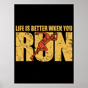 Poster La Vie Est Meilleure Quand Vous Courez