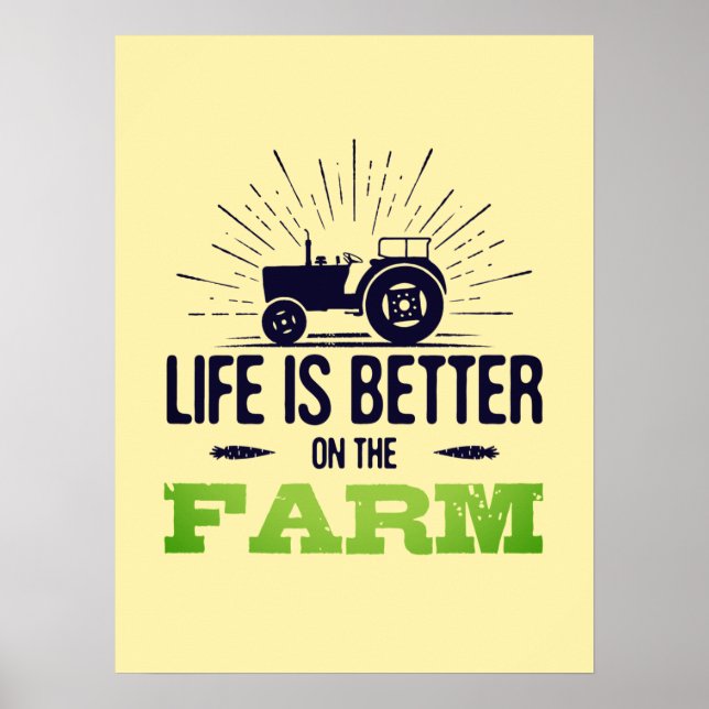 Poster La vie est meilleure sur l'affiche de la ferme (Devant)