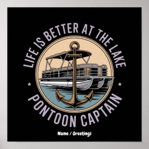 Poster La vie est meilleure sur le lac Pontoon Captain dr
