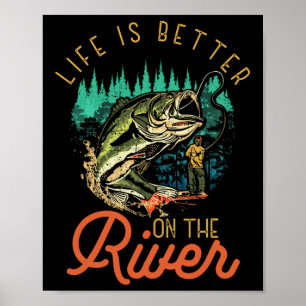 Poster La vie est meilleure sur les citations de pêche en