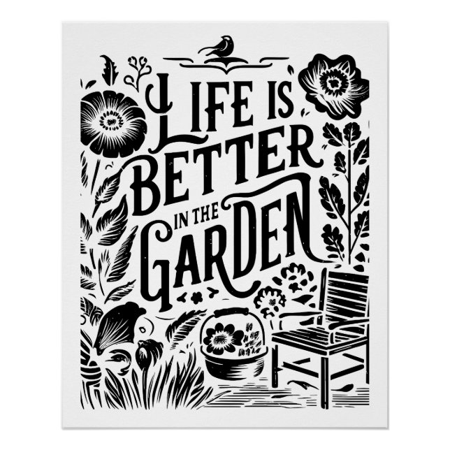 Poster La Vie Est Mieux Dans Le Jardin (Devant)