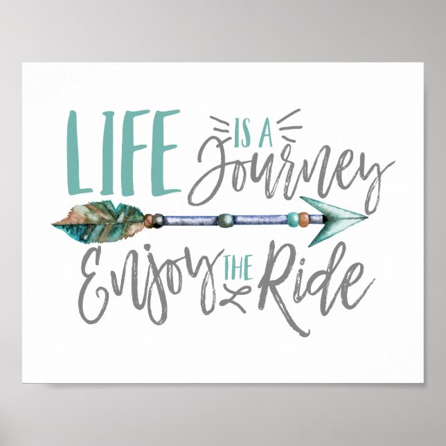Poster La vie est un voyage Profitez de la promenade Boho (Devant)