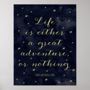 Poster La vie est une aventure - Helen Keller Citer Impri