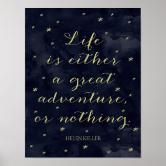 Poster La vie est une aventure - Helen Keller Citer Impri