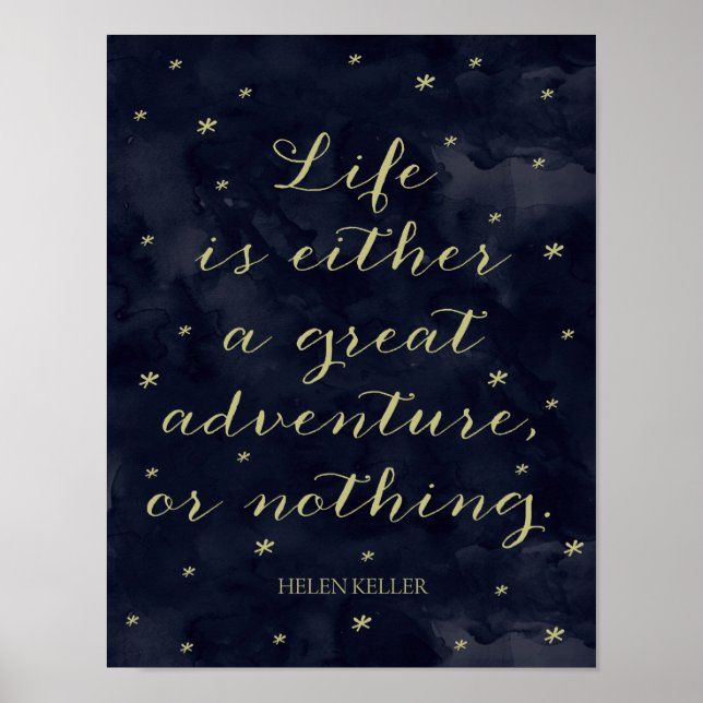 Poster La vie est une aventure - Helen Keller Citer Impri (Devant)