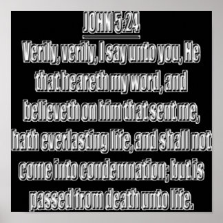 Poster La Vie Éternelle Jean 5 24 KJV