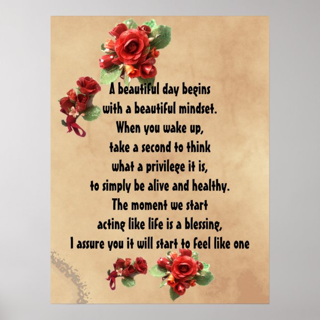 Poster La Vie Inspirante Est Une Citation Bénéfique (Devant)