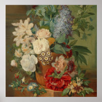La vie morte avec des fleurs dans un Vase en terre