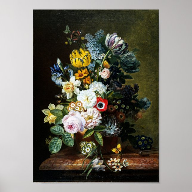Poster La vie morte avec la peinture de fleurs (Devant)
