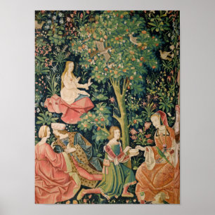 Poster La Vie Seigneuriale : Scène Galante, c.1500