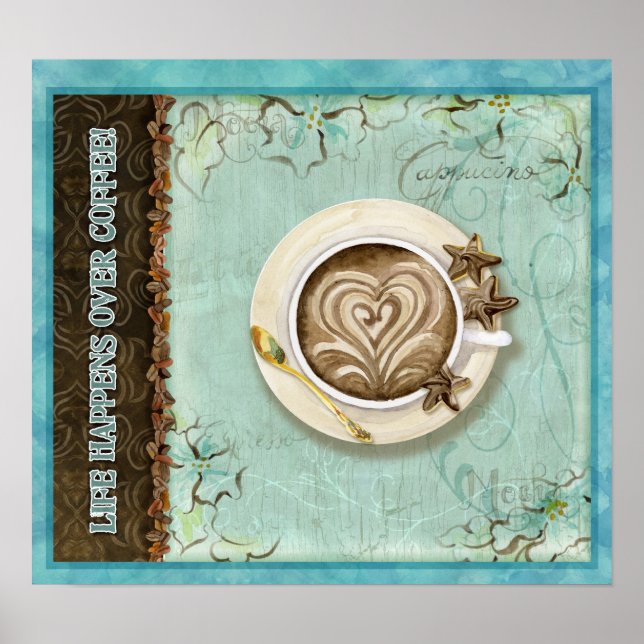 Poster La vie sur le café, par Audrey Jeanne Roberts (Devant)