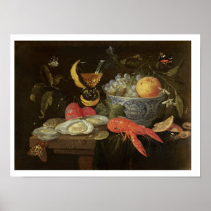Poster La vie toujours avec le fruit et les mollusques et